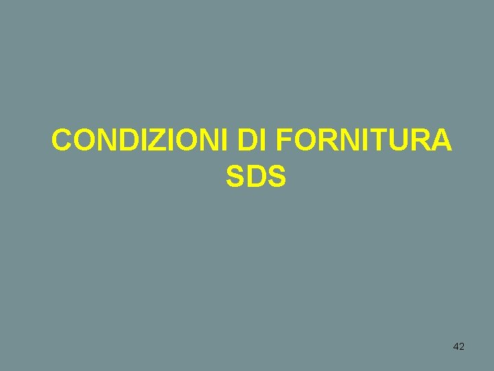 CONDIZIONI DI FORNITURA SDS 42 