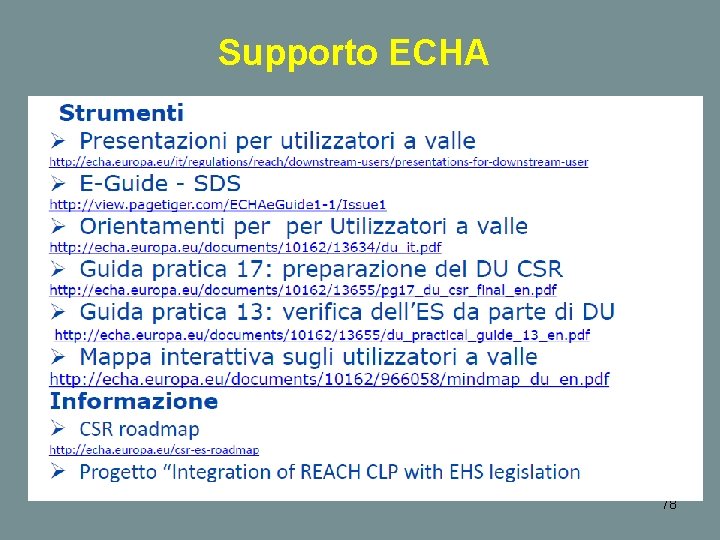 Supporto ECHA 78 