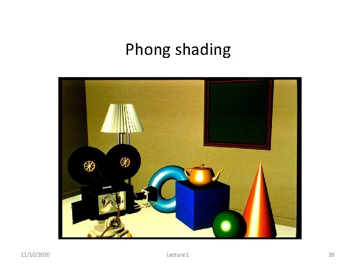 Phong shading 11/10/2020 Lecture 1 26 