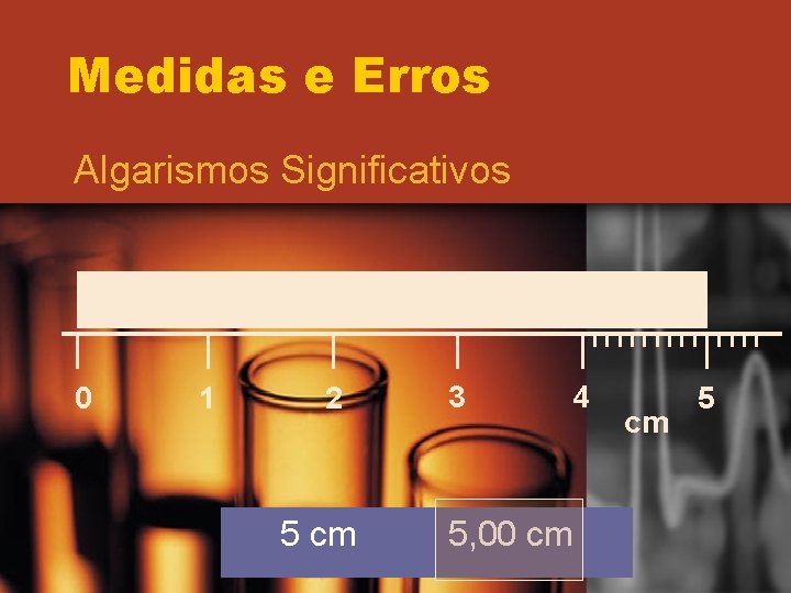 Medidas e Erros Algarismos Significativos 0 1 2 5 cm 3 4 5, 00 Medidas e Erros Algarismos Significativos 0 1 2 5 cm 3 4 5, 00