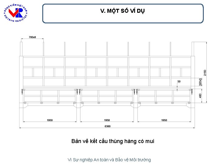 V. MỘT SỐ VÍ DỤ Bản vẽ kết cấu thùng hàng có mui Vì