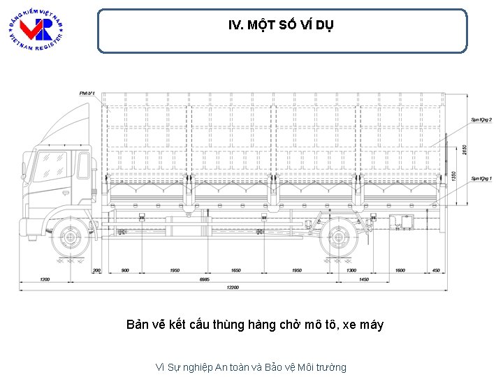 IV. MỘT SỐ VÍ DỤ Bản vẽ kết cấu thùng hàng chở mô tô,