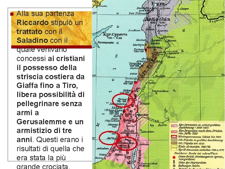 n Alla sua partenza Riccardo stipulò un trattato con il Saladino con il quale n Alla sua partenza Riccardo stipulò un trattato con il Saladino con il quale