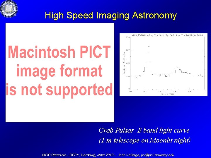 High Speed Imaging Astronomy Crab Pulsar B band light curve (1 m telescope on