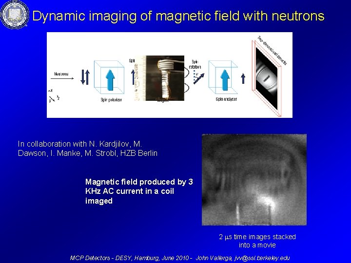 Dynamic imaging of magnetic field with neutrons In collaboration with N. Kardjilov, M. Dawson,