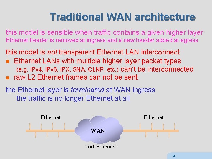 Traditional WAN architecture this model is sensible when traffic contains a given higher layer