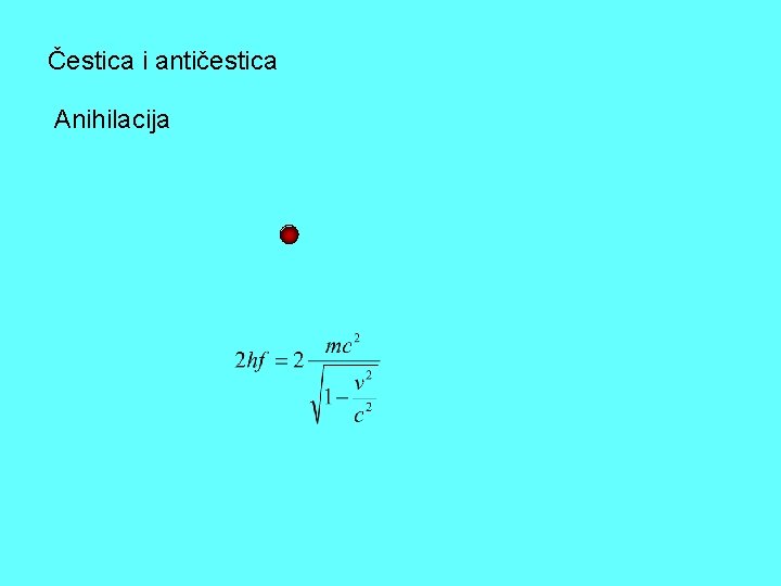 Čestica i antičestica Anihilacija 