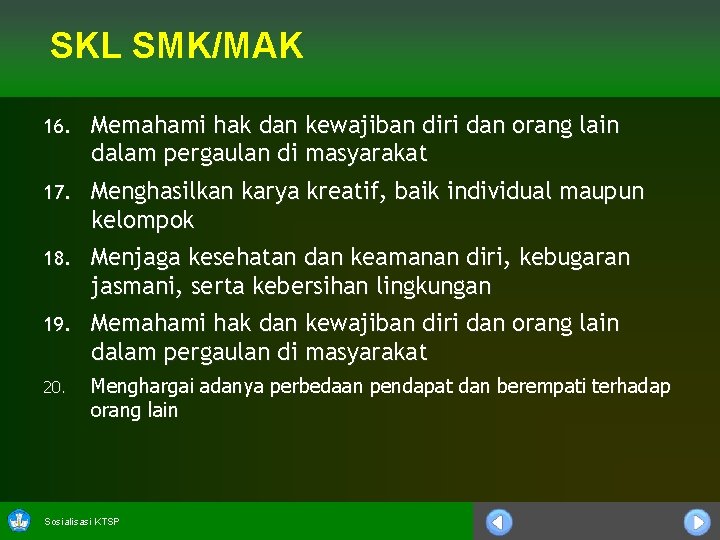 SKL SMK/MAK 16. Memahami hak dan kewajiban diri dan orang lain dalam pergaulan di