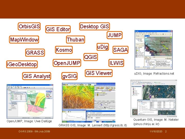 Orbis. GIS Editor Map. Window GRASS i. Geo. Desktop GIS Analyst Desktop GIS JUMP