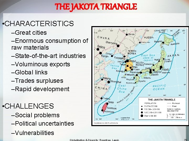 THE JAKOTA TRIANGLE • CHARACTERISTICS –Great cities –Enormous consumption of raw materials –State-of-the-art industries