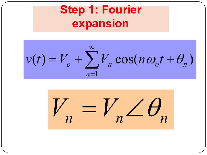 Step 1: Fourier expansion 51 