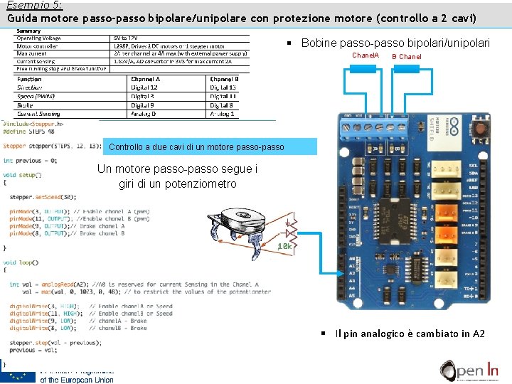 Esempio 5: Guida motore passo-passo bipolare/unipolare con protezione motore (controllo a 2 cavi) §