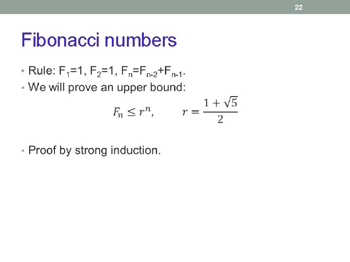 22 Fibonacci numbers • 