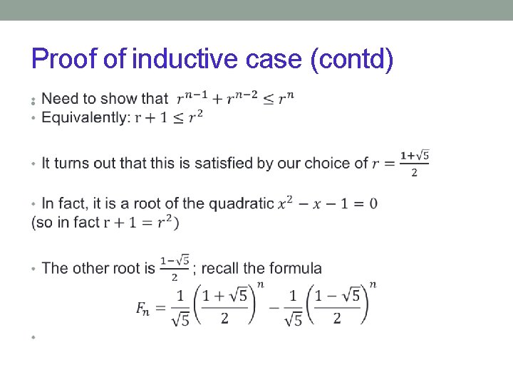 Proof of inductive case (contd) • 