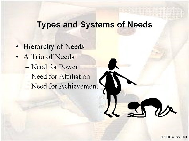 Types and Systems of Needs • Hierarchy of Needs • A Trio of Needs