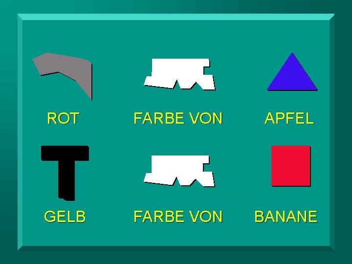 ROT FARBE VON APFEL GELB FARBE VON BANANE 