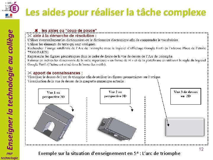 Enseigner la technologie au collège Les aides pour réaliser la tâche complexe PNP technologie