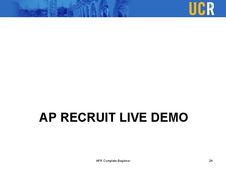 AP RECRUIT LIVE DEMO APR Complete-Beginner 24 