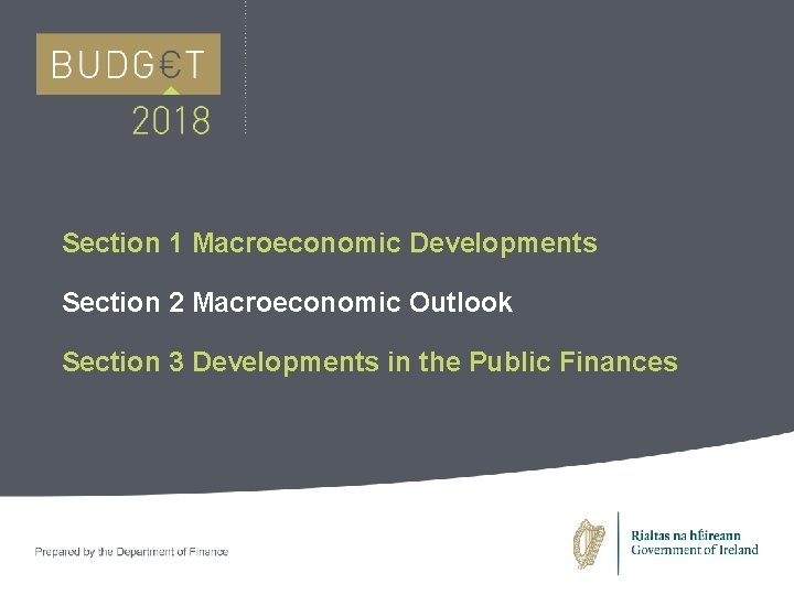 Section 1 Macroeconomic Developments Section 2 Macroeconomic Outlook Section 3 Developments in the Public