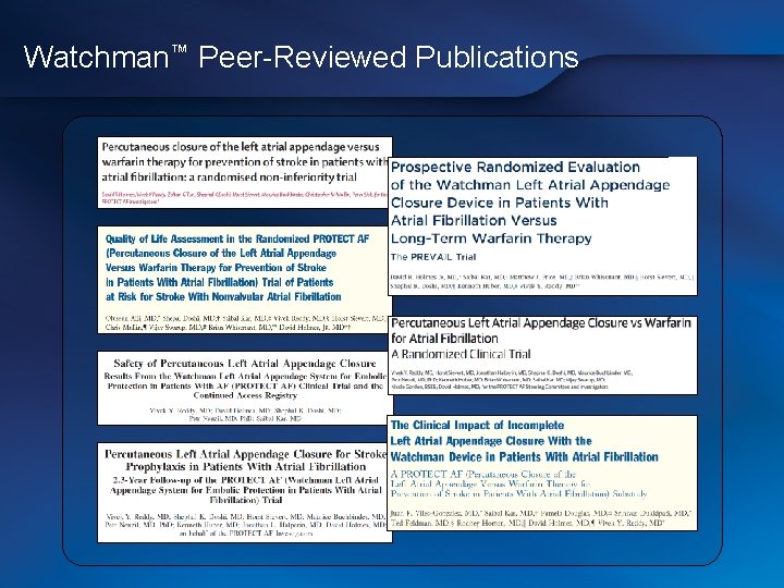 Watchman™ Peer-Reviewed Publications 