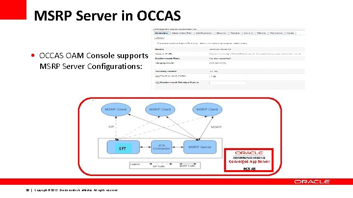 MSRP Server in OCCAS • OCCAS OAM Console supports MSRP Server Configurations: SFT Converged