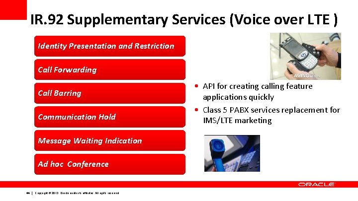 IR. 92 Supplementary Services (Voice over LTE ) Identity Presentation and Restriction Call Forwarding