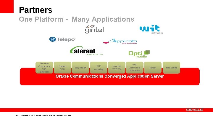 Partners One Platform - Many Applications Business Communica tion Solution Prepaid, VPN Easy VPa.