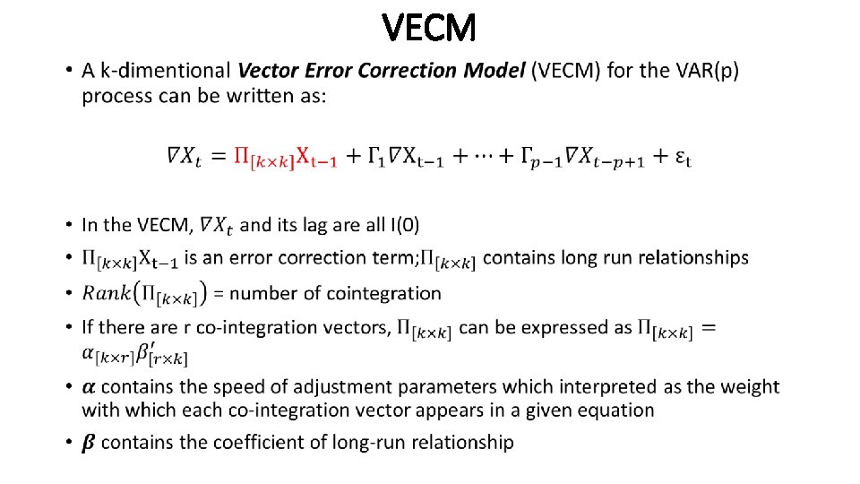 VECM • VECM •
