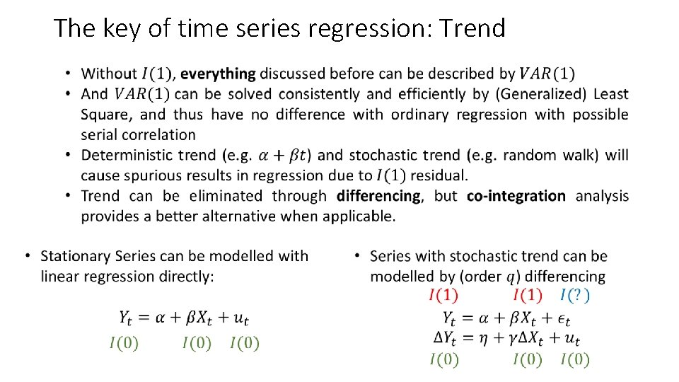 The key of time series regression: Trend The key of time series regression: Trend