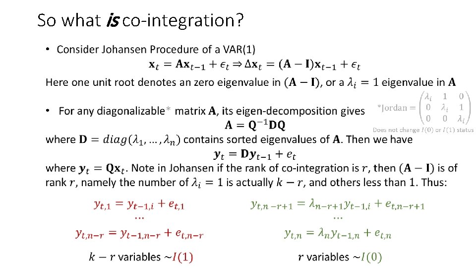 So what is co-integration? So what is co-integration?