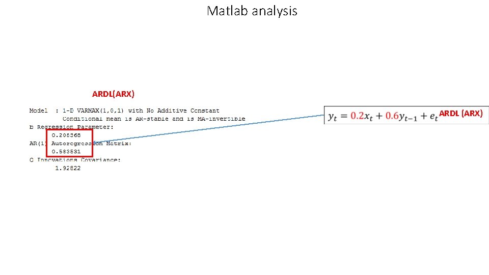 Matlab analysis ARDL(ARX) ARDL (ARX) Matlab analysis ARDL(ARX) ARDL (ARX)
