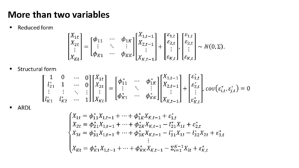 More than two variables More than two variables