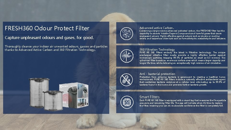 FRESH 360 Odour Protect Filter Advanced active Carbon. Capture unpleasant odours and gases, for FRESH 360 Odour Protect Filter Advanced active Carbon. Capture unpleasant odours and gases, for