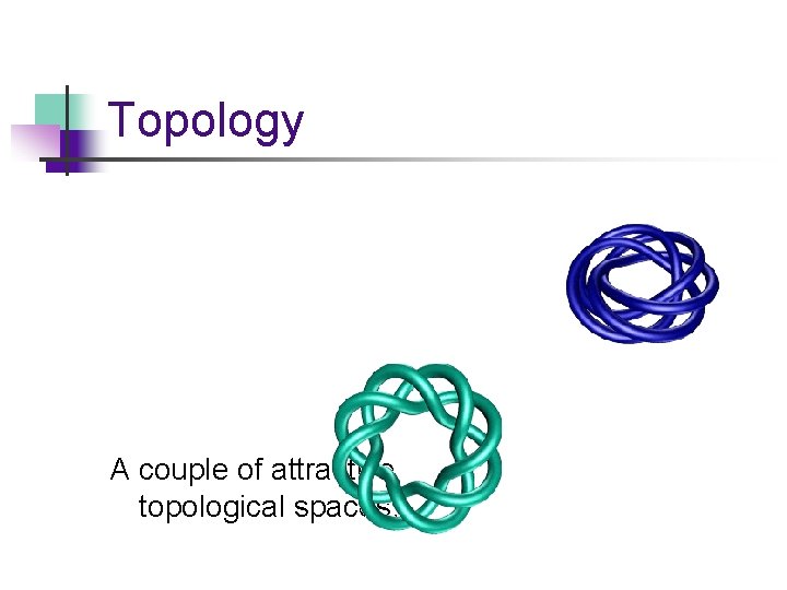 Topology A couple of attractive topological spaces… 