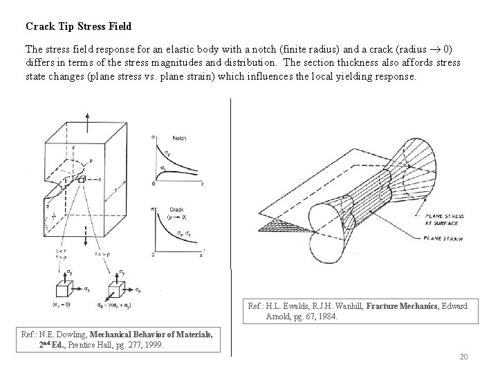 Crack Tip Stress Field The stress field response for an elastic body with a