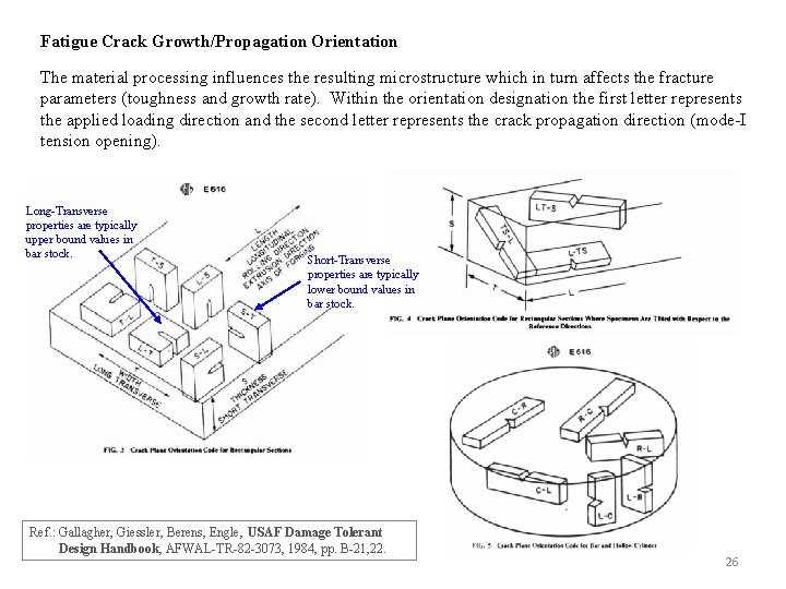 Fatigue Crack Growth/Propagation Orientation The material processing influences the resulting microstructure which in turn