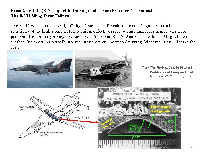 From Safe-Life (S-N fatigue) to Damage Tolerance (Fracture Mechanics) : The F-111 Wing Pivot