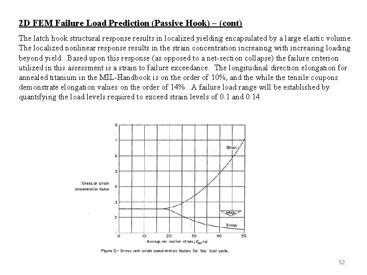 2 D FEM Failure Load Prediction (Passive Hook) – (cont) The latch hook structural