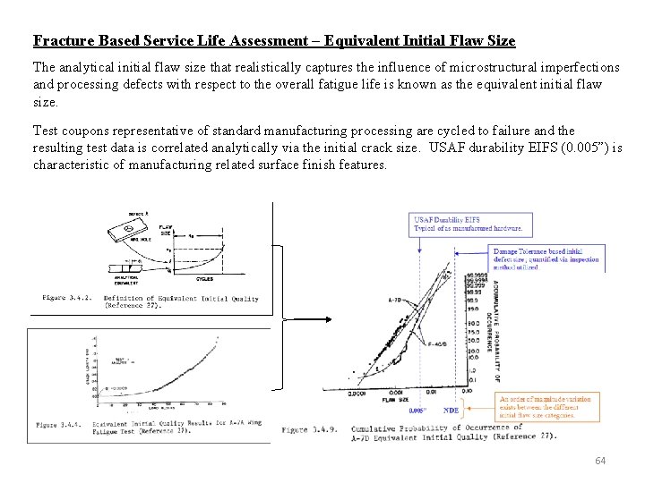 Fracture Based Service Life Assessment – Equivalent Initial Flaw Size The analytical initial flaw
