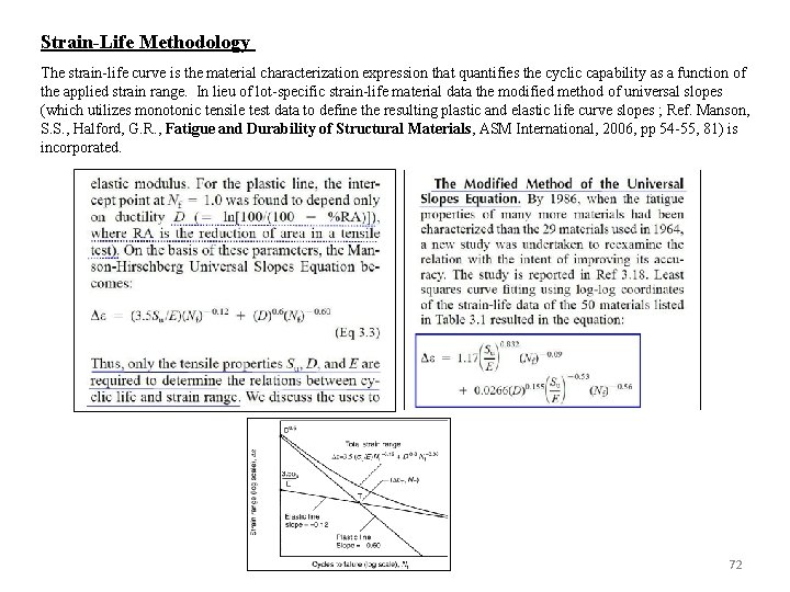 Strain-Life Methodology The strain-life curve is the material characterization expression that quantifies the cyclic