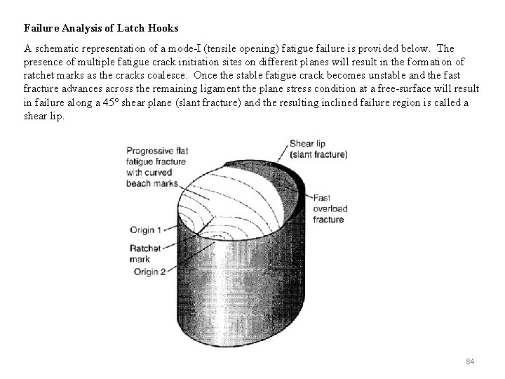 Failure Analysis of Latch Hooks A schematic representation of a mode-I (tensile opening) fatigue