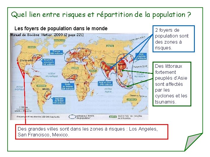 Quel lien entre risques et répartition de la population ? Les foyers de population