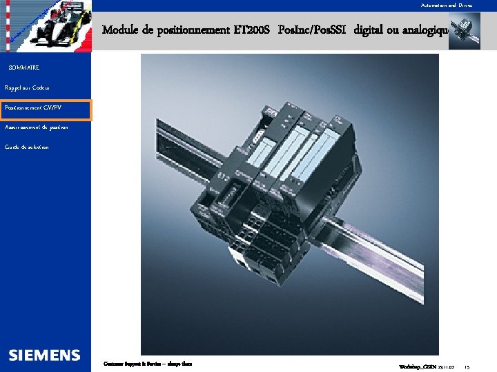 Automation and Drives Module de positionnement ET 200 S Pos. Inc/Pos. SSI digital ou