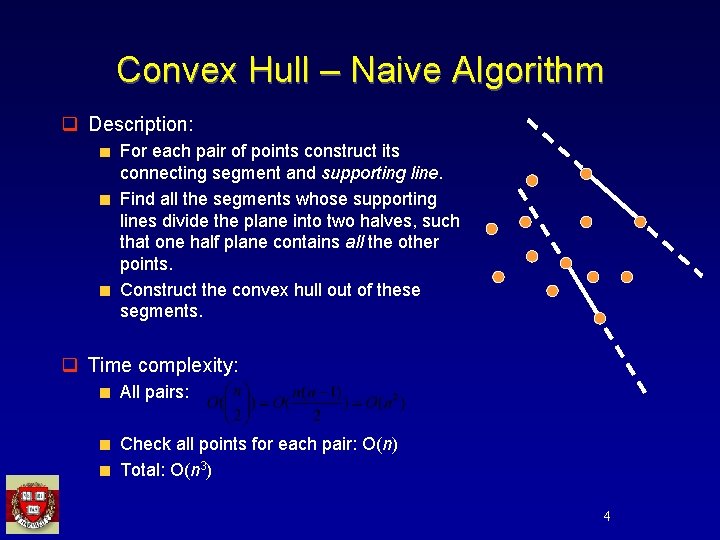 Convex Hull – Naive Algorithm q Description: For each pair of points construct its