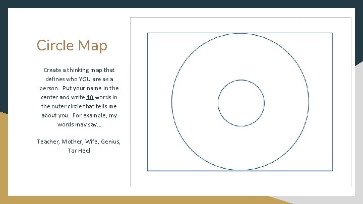 Circle Map Create a thinking map that defines who YOU are as a person.