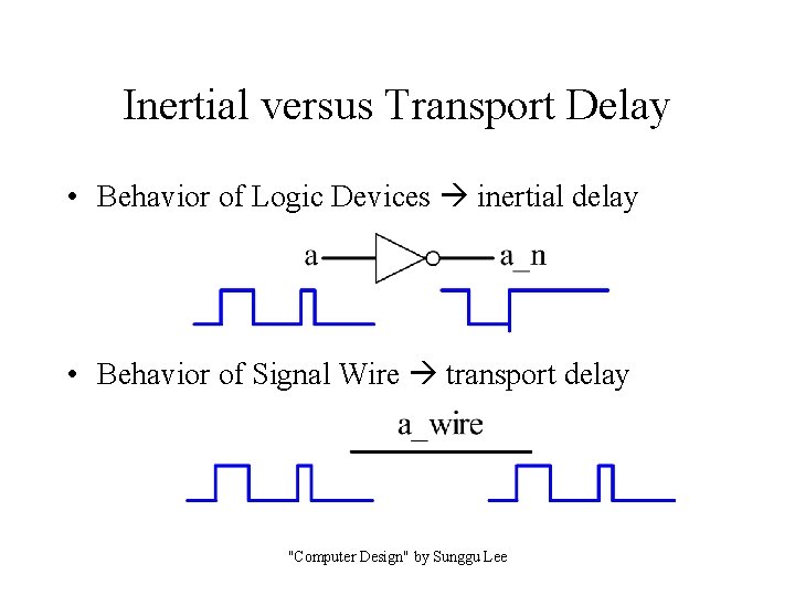 Inertial versus Transport Delay • Behavior of Logic Devices inertial delay • Behavior of