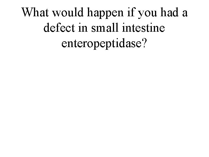 What would happen if you had a defect in small intestine enteropeptidase? 