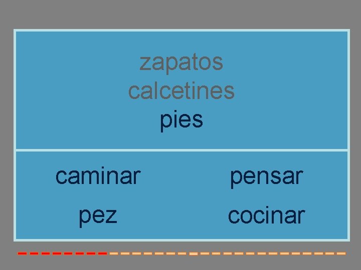 zapatos calcetines pies caminar pensar pez cocinar 