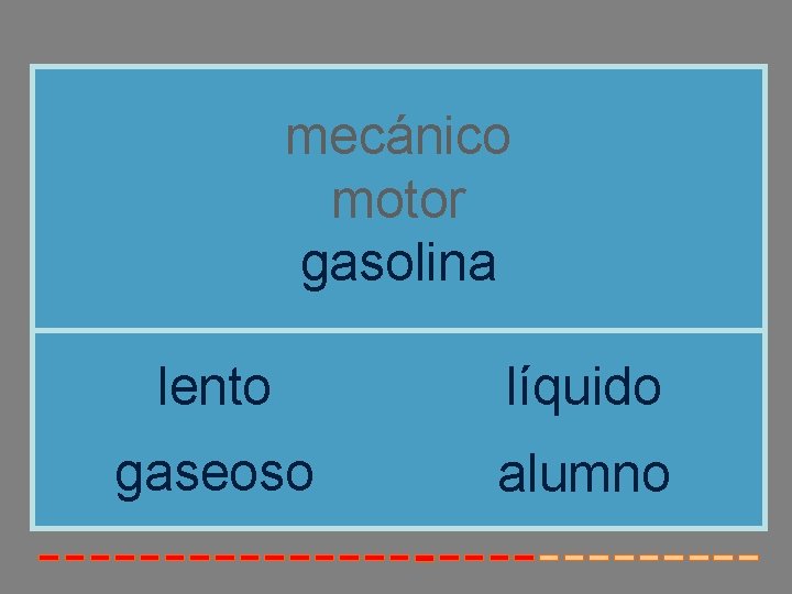 mecánico motor gasolina lento líquido gaseoso alumno 