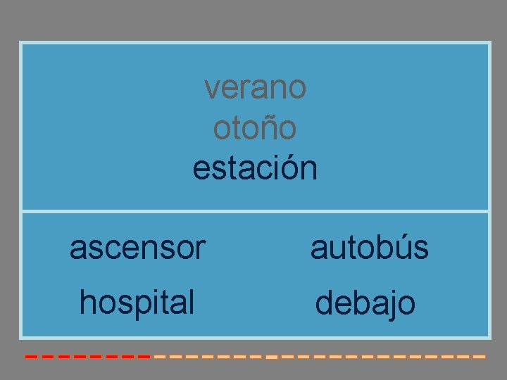 verano otoño estación ascensor autobús hospital debajo 